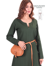 FREYA Cotton Green -  Medieval Viking Underdress